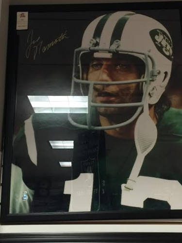New York Jets Joe Namath Autograph Poster Framed