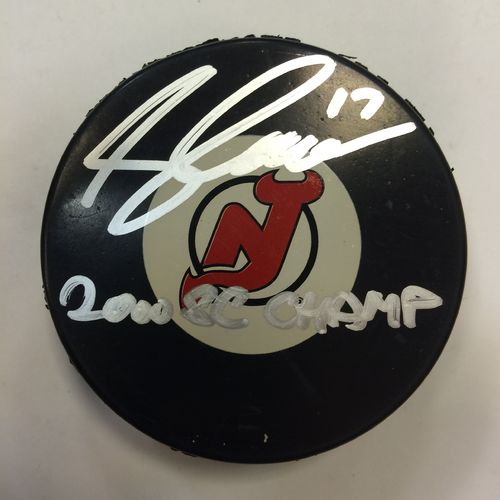 Petr Sykora Autographed New Jersey Devils 2000 Stanley Cup Champs Hockey Puck
