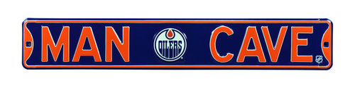 Edmonton Oilers 6" x 36" Man Cave Steel Street Sign