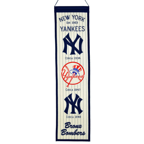 New York Yankees Wool 8" x 32" Heritage Banner