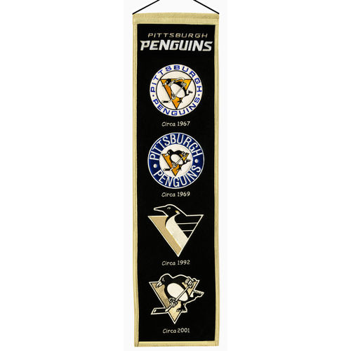 Pittsburgh Penguins Wool 8" x 32" Heritage Banner