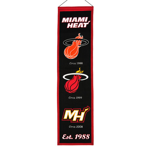 Miami Heat Wool 8" x 32" Heritage Banner