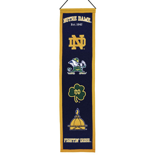 Notre Dame Fighting Irish Wool 8" x 32" Heritage Banner