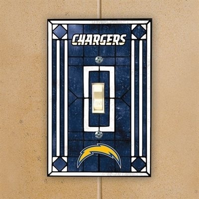 San Diego Chargers Art Glass Switch Plate