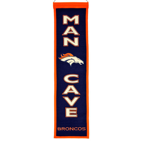 Denver Broncos Wool 8" x 32" Man Cave Banner