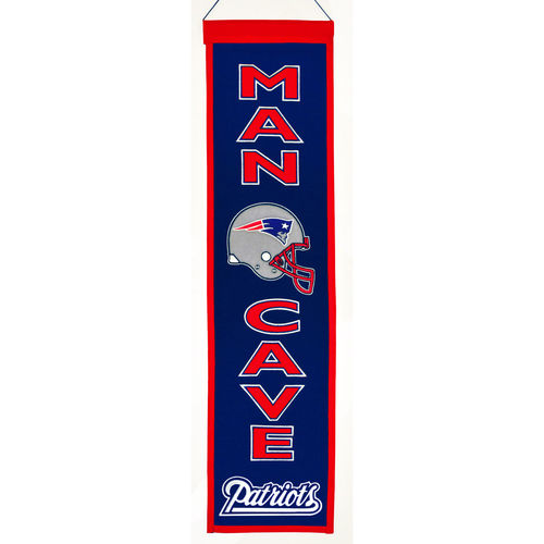 New England Patriots Wool 8" x 32" Man Cave Banner