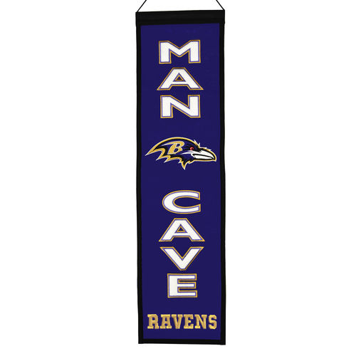 Baltimore Ravens Wool 8" x 32" Man Cave Banner