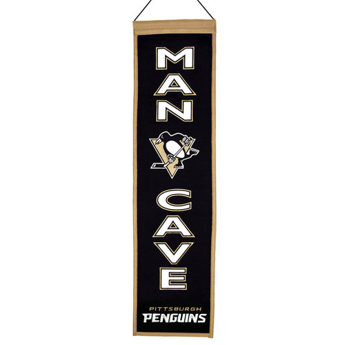 Pittsburgh Penguins Wool 8" x 32" Man Cave Banner