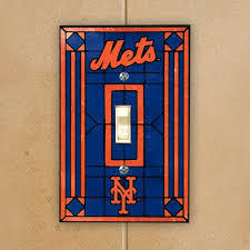 New York Mets Art Glass Switch Plate