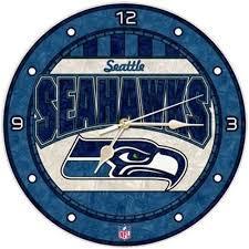 Seattle Seahawks Art Glass Clock