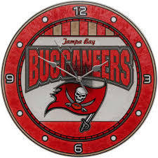 Tampa Bay Buccaneers Art Glass Clock