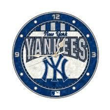 New York Yankees Art Glass Clock