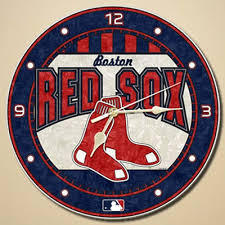 Boston Red Sox Art Glass Clock
