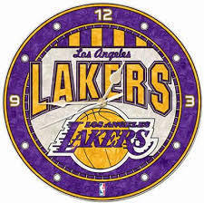 LA Lakers Art Glass Clock