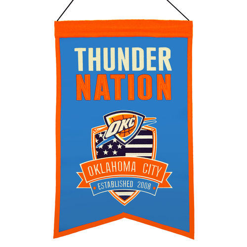 Oklahoma City Thunder Wool 14" x 22" Nations Banner