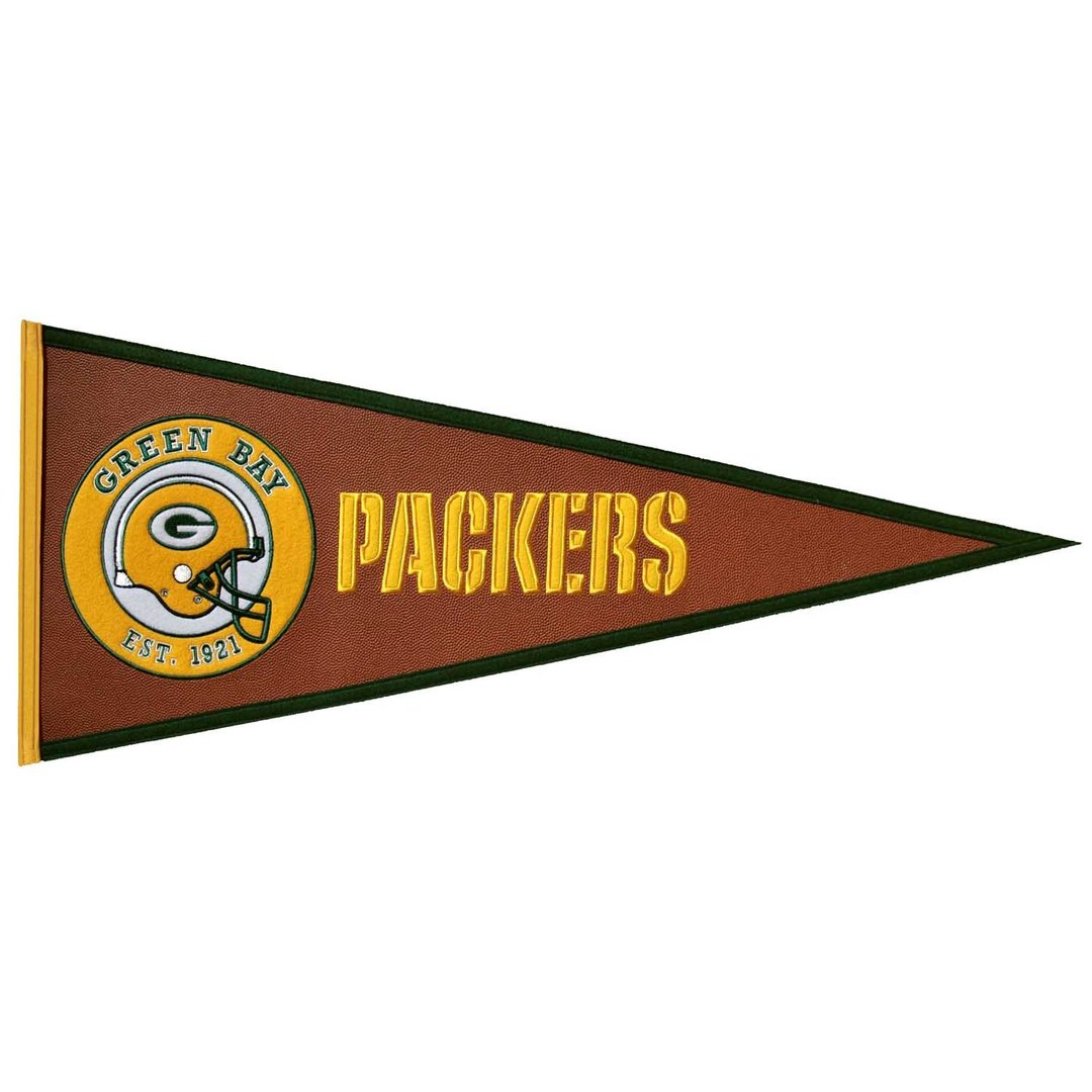 Green Bay Packers 32' X 13' Pigskin Pennant - The Sports Fan