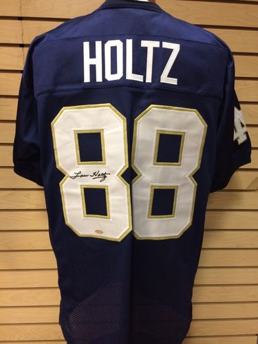Lou Holtz Autographed Notre Dame Fighting Irish Jersey #88