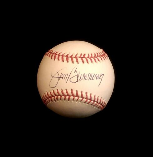 Jim Bunning Autograph OML Baseball