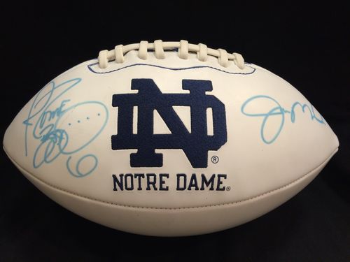 Jerome Bettis and Joe Montana Autographed Notre Dame Football