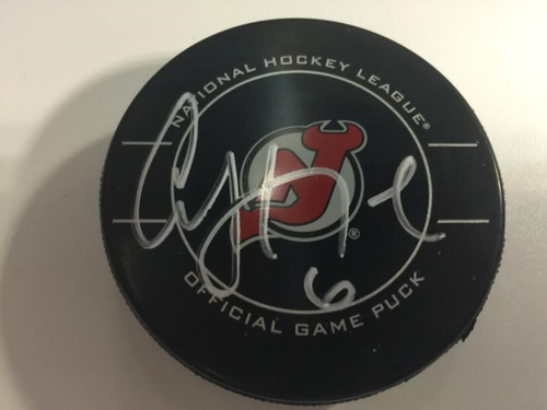 New Jersey Devils Andy Green Autograph Hockey Puck