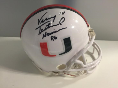 Vinny Testaverde Autographed Miami Mini Helmet