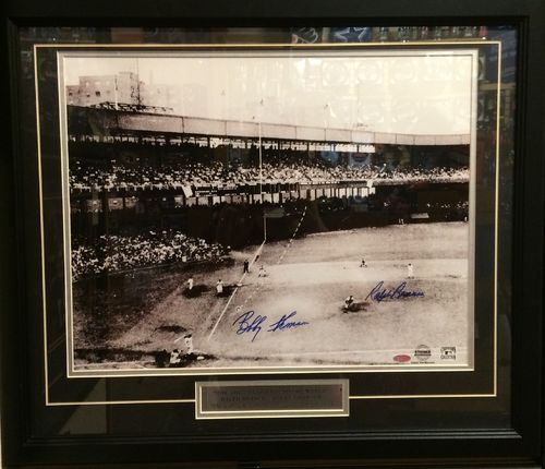 Bobby Thompson & Ralph Branca "The Shot Heard Round The World" Autographed by Both/Framed Picture