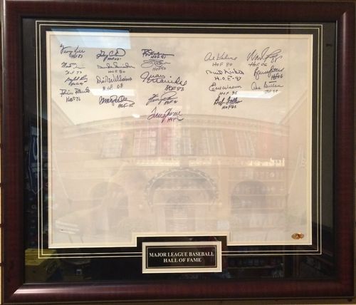 Baseball Hall of Fame 20 Autographs Framed