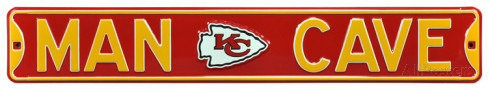 Kansas City Chiefs Red 6" x 36" Man Cave Steel Street Sign