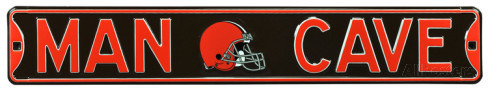 Cleveland Browns Brown 6" x 36" Man Cave Steel Street Sign