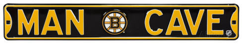 Boston Bruins 6" x 36" Man Cave Steel Street Sign