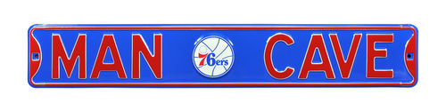 Philadelphia 76ers 6" x 36" Man Cave Steel Street Sign