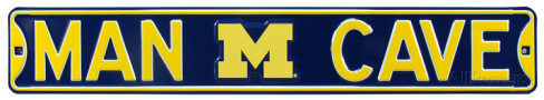 Michigan Wolverines 6" x 36" Man Cave Steel Street Sign