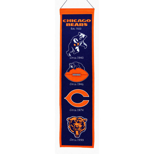 Chicago Bears Wool 8" x 32" Heritage Banner