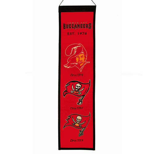 Tampa Bay Buccaneers Wool 8" x 32" Heritage Banner