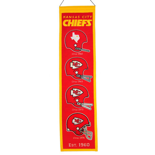 Kansas City Chiefs Wool 8" x 32" Heritage Banner