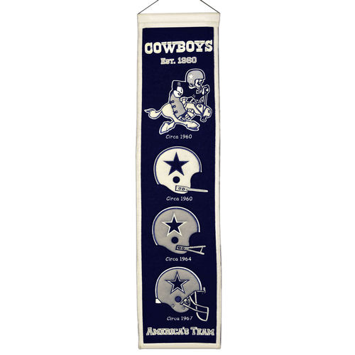 Dallas Cowboys Wool 8" x 32" Heritage Banner