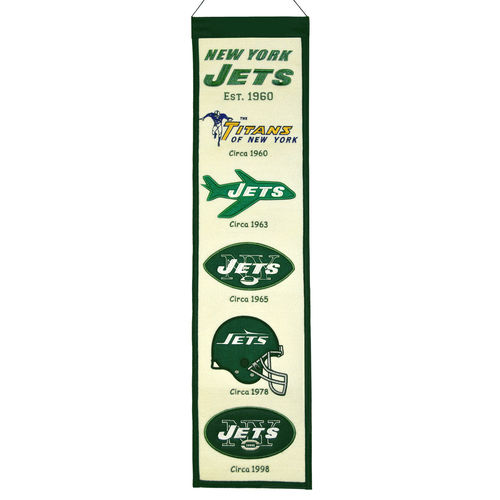New York Jets Wool 8" x 32" Heritage Banner