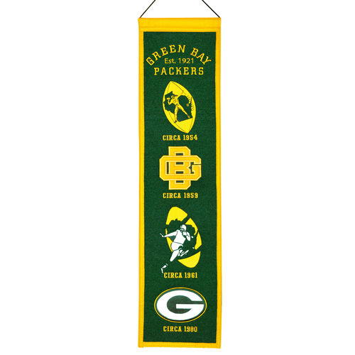 Green Bay Packers Wool 8" x 32" Heritage Banner