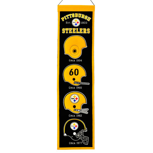 Pittsburgh Steelers Wool 8" x 32" Heritage Banner