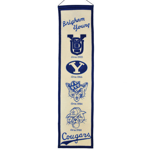 BYU Cougars Wool 8" x 32" Heritage Banner