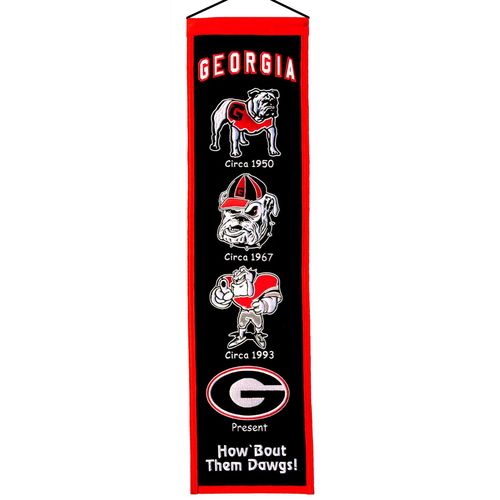 Georgia Bulldogs Wool 8" x 32" Heritage Banner