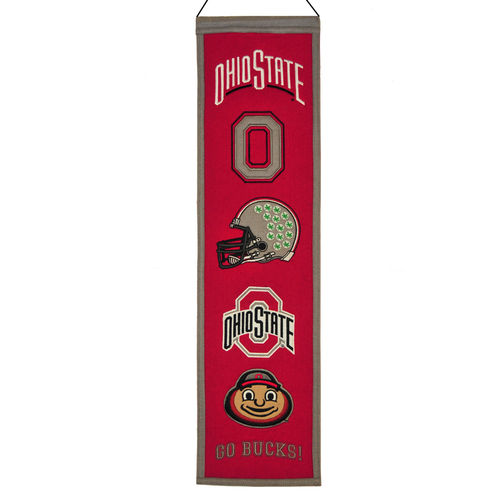 Ohio State Buckeyes Wool 8" x 32" Heritage Banner