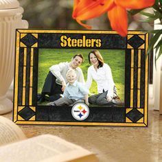 Pittsburgh Steelers Art Glass Picture Frame