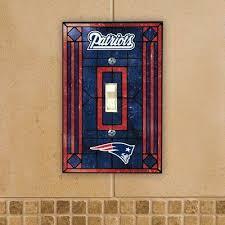 New England Patriots Art Glass Switch Plate