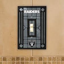 Oakland Raiders Art Glass Switch Plate