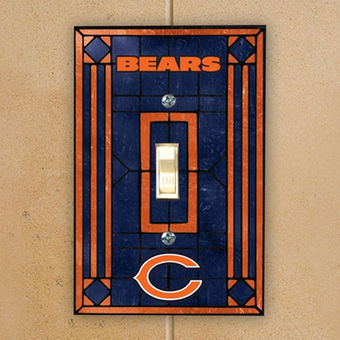 Chicago Bears Art Glass Switch Plate