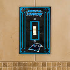 Carolina Panthers Art Glass Switch Plate
