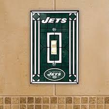 New York Jets Art Glass Switch Plate