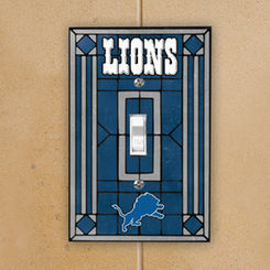 Detroit Lions Art Glass Switch Plate