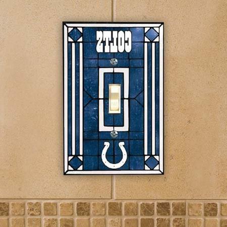 Indianapolis Colts Art Glass Switch Plate